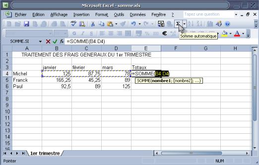 formule calcul excel avec parenthèses