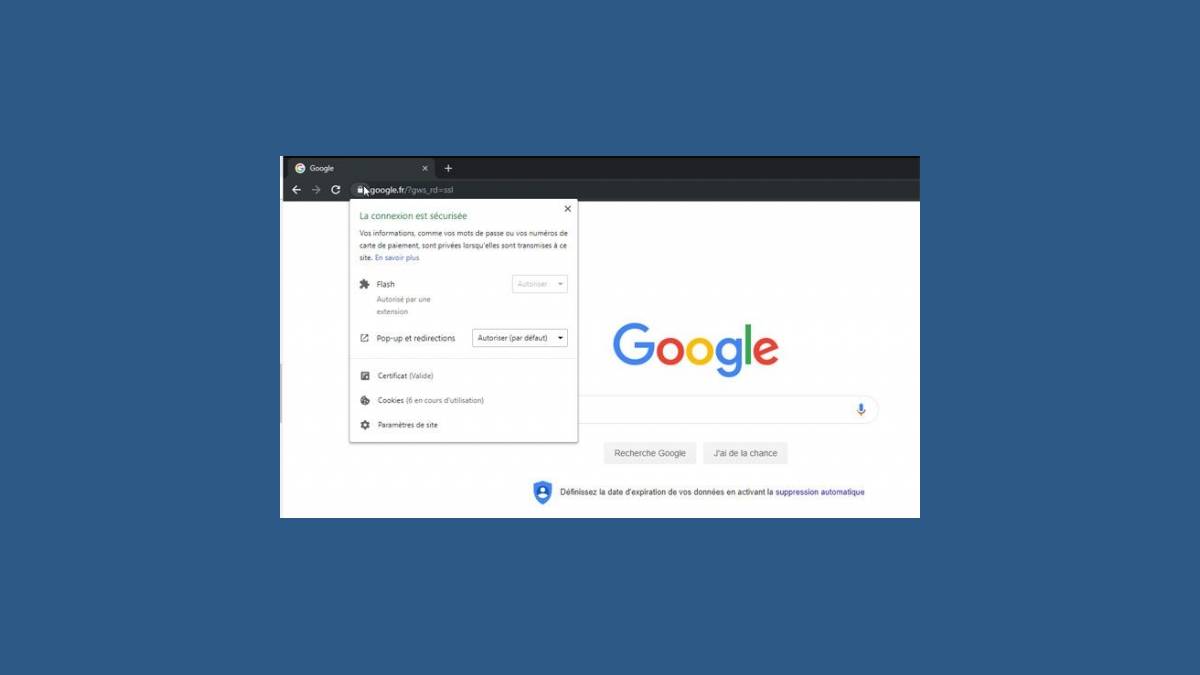 Google Chrome contenu sécurisé HTTPS