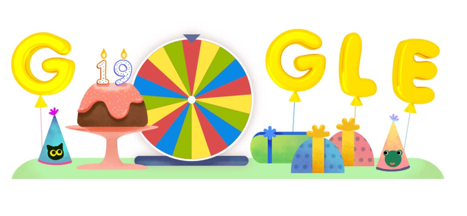 19 ème Anniversaire Google en Doodle