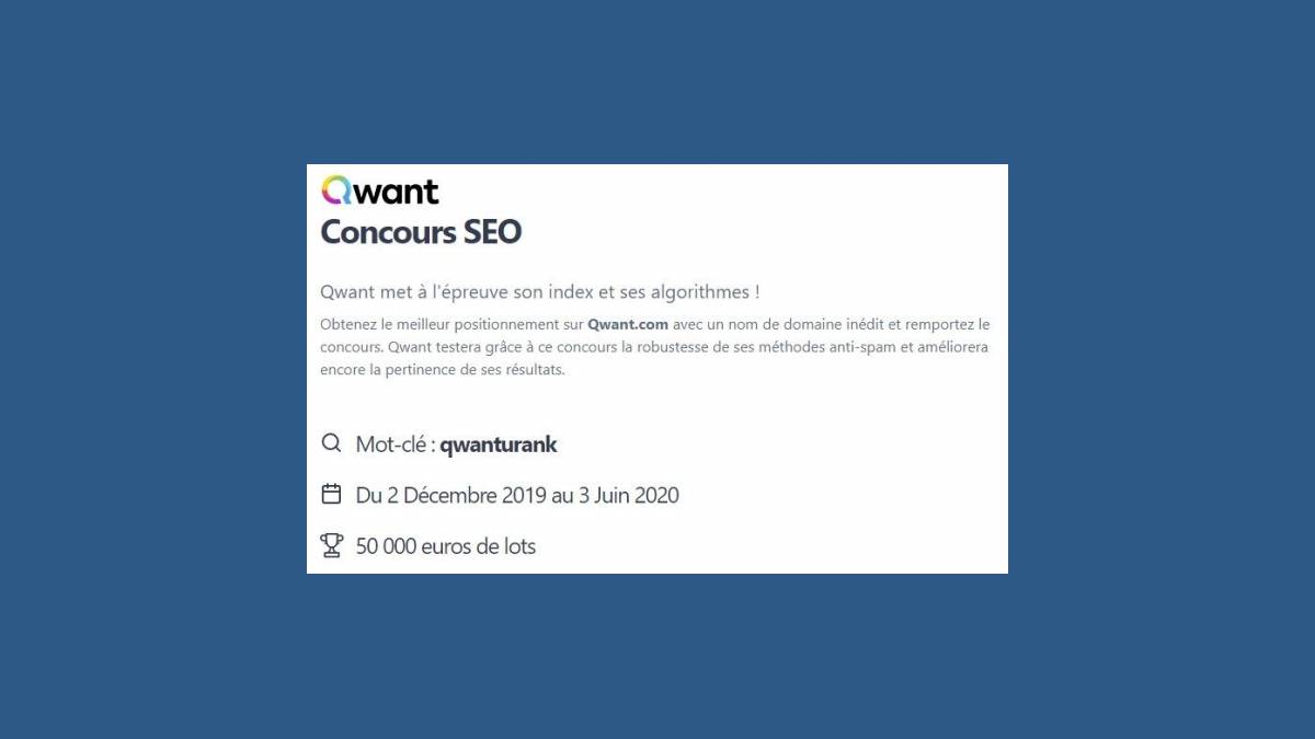 Concours qwanturank de Qwant