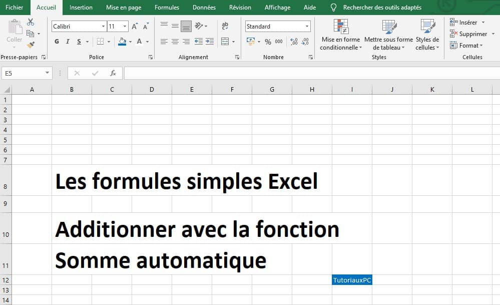 additionner avec la fonction somme automatique sous Excel